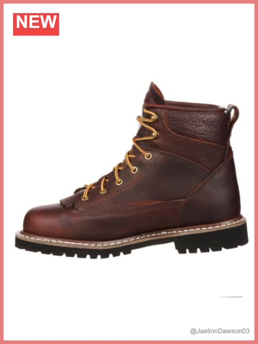 Georgia Boot Waterproof Leather Mid Calf Work Boot Round Toe Lace-Up